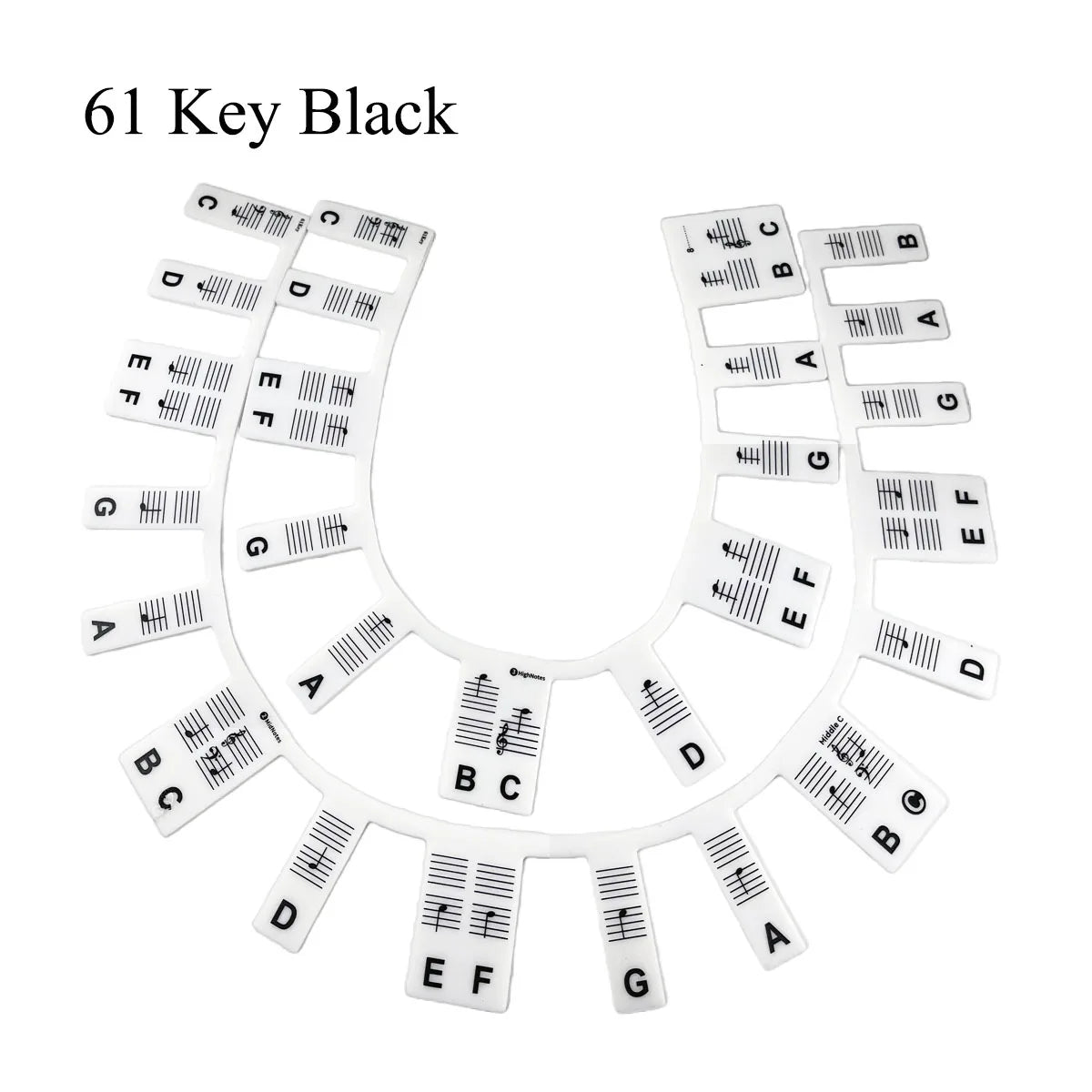 Miwayer 61/88 Keys Piano Keyboard Stickers, Removable Piano Keyboard Note Labels for Learning Piano Notes Guide for Beginner