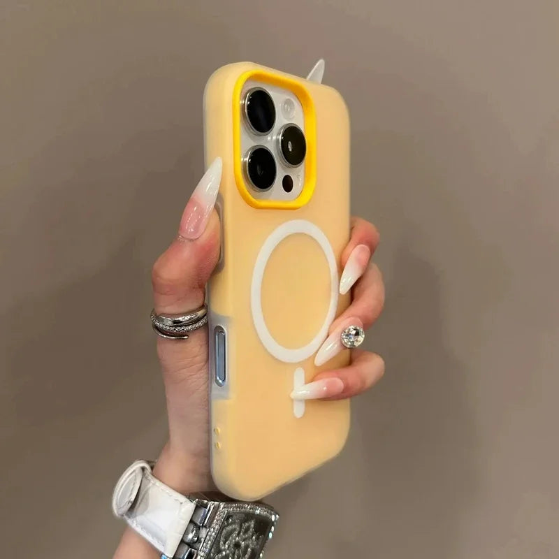Luxury Candy For Magsafe Wireless Charge Matte Phone Case For iPhone 11 12 13 14 15 16 17 AIR Pro Max Plus Magnetic Bumper Cover