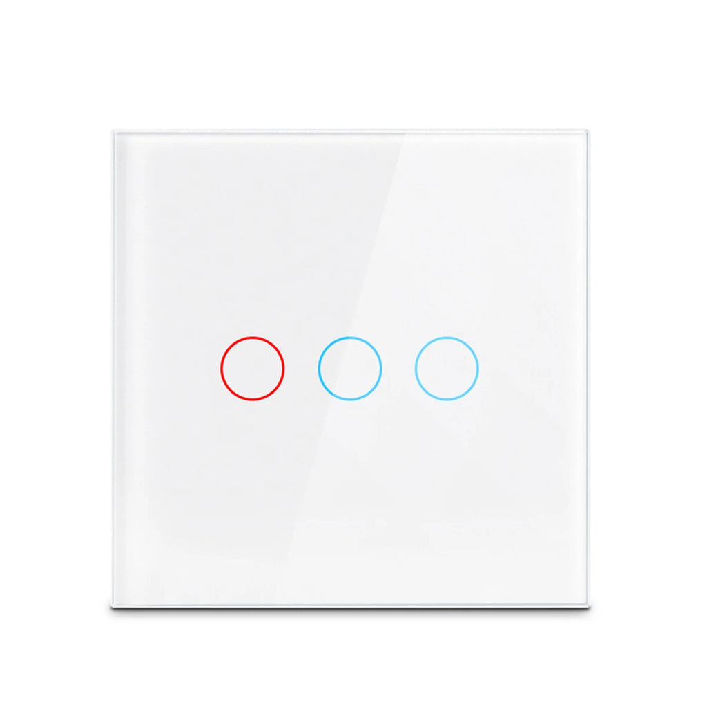 Touch Switch EU US LED Crystal Glass Panel Wall Lamp Light Switch 1/2/3 Gang AC100-240V LED Sensor Switches Interruttore