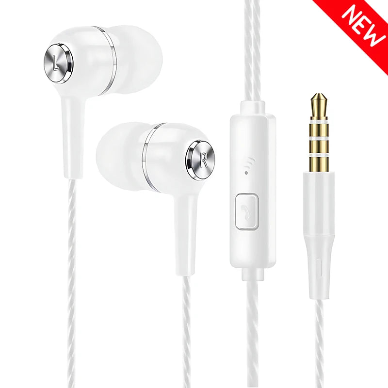 3.5mm Wired Earphone In Ear Headset HIFI Heavy Bass Earbuds Monitor Sports Headset Stereo Music Gaming Headphone With Microphone