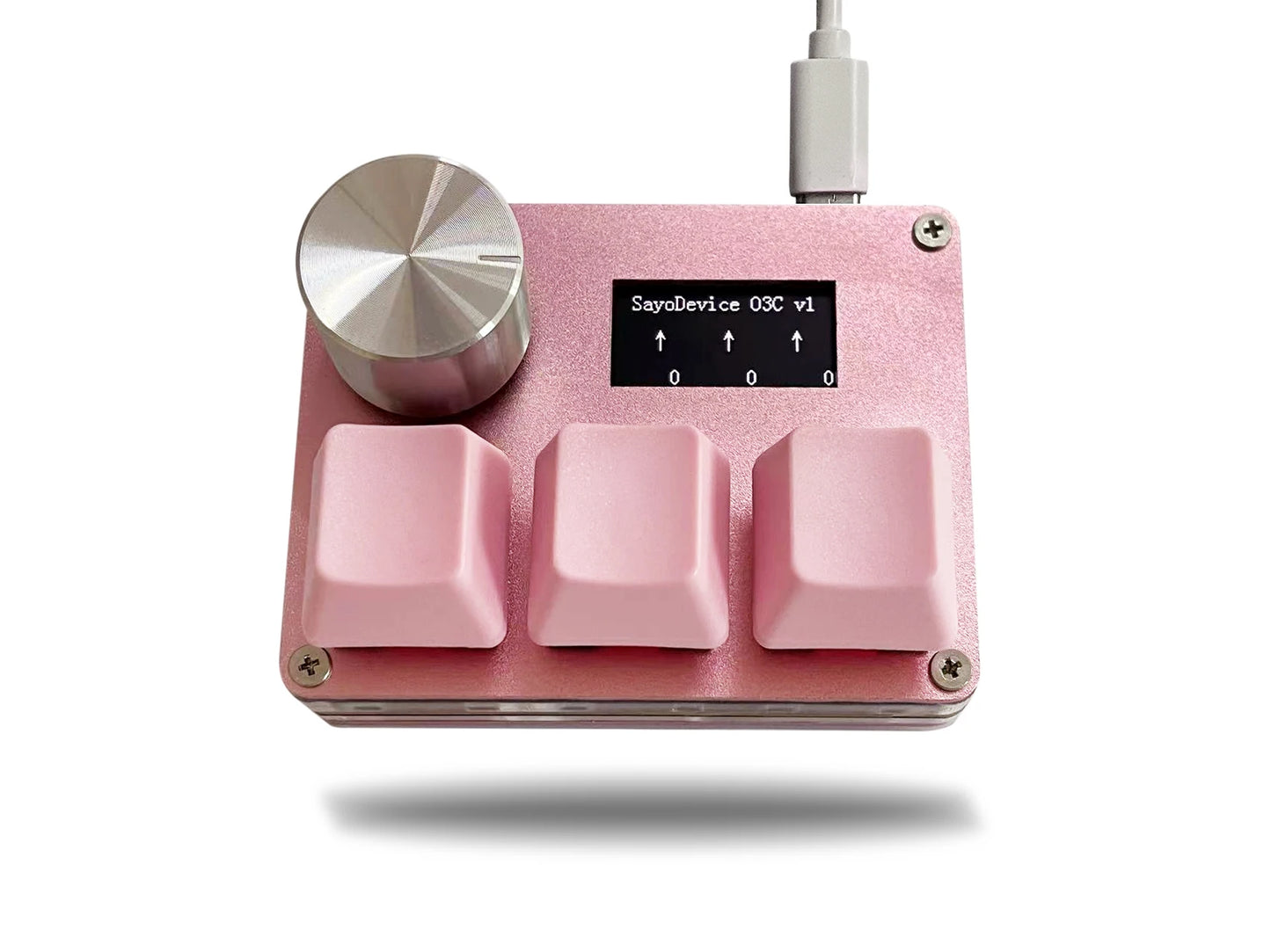 O3C SayoDevice OSU O3C Rapid Trigger Hall Switches Magnetic Pink Switches Keyboard With Knob Screen Copy Paste Shotcut