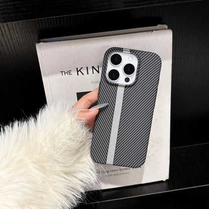 Luxury Carbon Fiber Business Plastic Phone Case For iPhone 17 16 15 14 13 12 Pro Max 11 Ultra-Thin Cool Armor Shockproof Cover