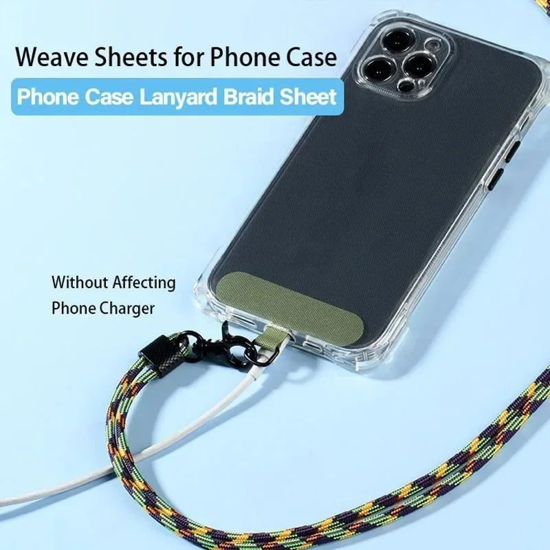 3/5pcs Mobile Phone T-shaped Strap Plate Sheet Cellphone Case Braid Lanyard Accessories Weave Card for iPhone 12 13 14 15 Xiaomi