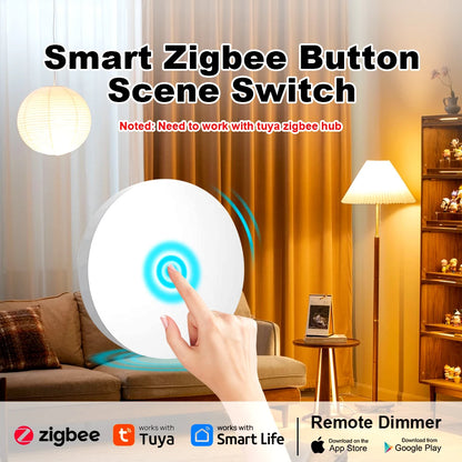 Tuya Zigbee Wireless Button Scene Switch Voice Control Smart Button Smart Life App Zigbee Devicesfor Smart Home Remote Control