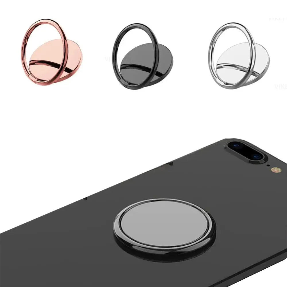 Round Minimalist Phone Finger Ring Holder Stand Metal Mount Desktop Lazy Ring Stand for iPhone 17 16 15 14 13 12 Samsung Xiaomi