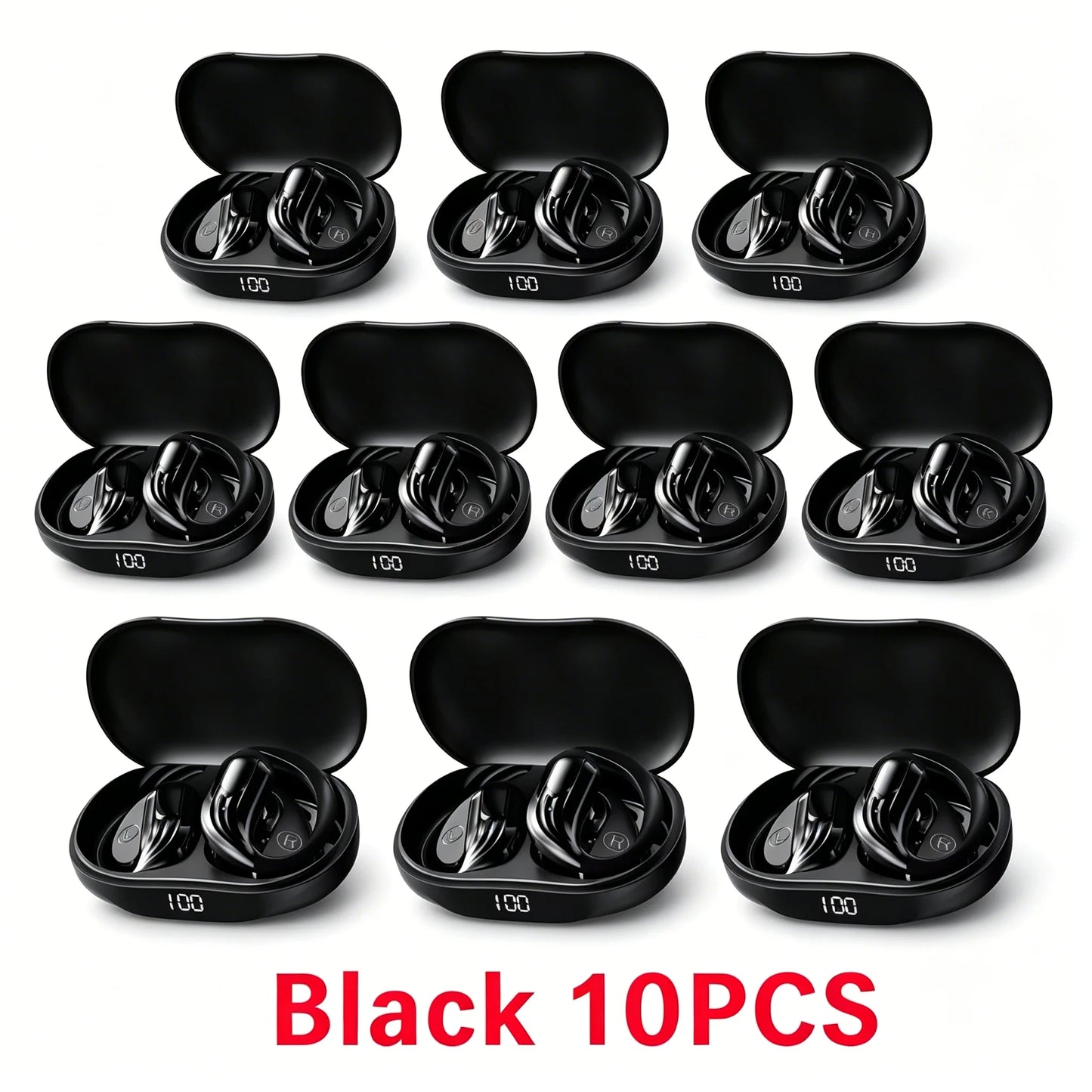 Wireless Bluetooth 5.3 Earhook Earphone LED Display Sports Earhook Headphones Deep Bass HiFi Stereo Noise Cancelling Earphones