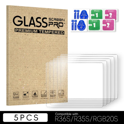 Data Frog 2/3/5/10/15pcs Tempered Glass Film For R36S 3.5 Inch Game Console Screen Protector Cover Film For R35S Game Handheld