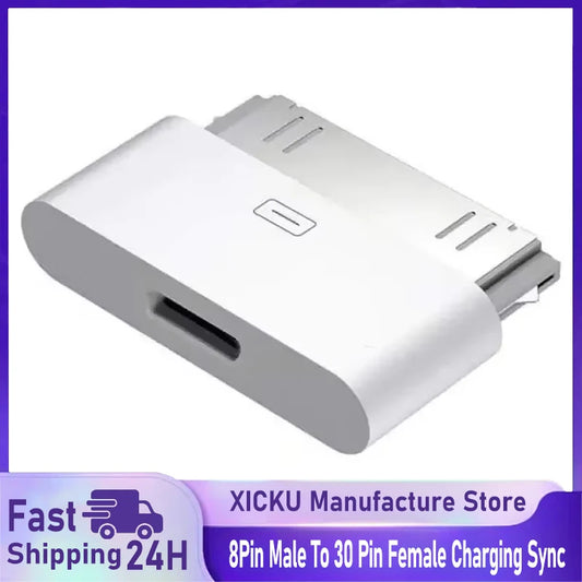 Lighting To 30Pin Adapter 8Pin Male To 30 Pin Female Charging Sync Converter for iPhone 4 4S IPad 2 3 IPod Touch Charger Cable