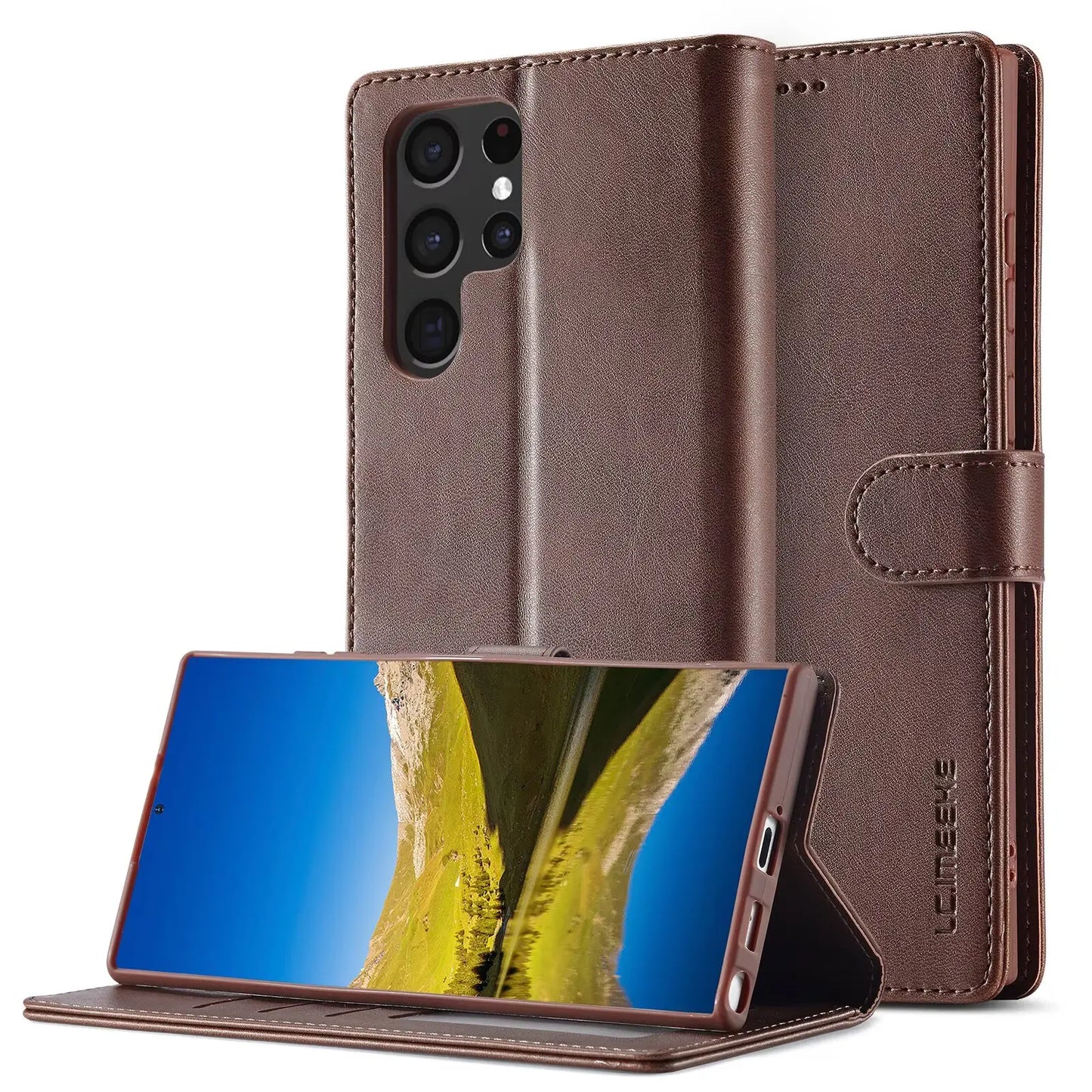 Business Leather Case for Samsung Galaxy S26 S25 Edge Ultra S24 FE S23 Plus A17 A16 A26 A36 Flip Wallet Card Holder Phone Cover