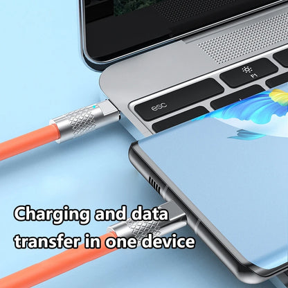 New 120w 6A Super Fast Charge PD Type C Liquid Silicone Cable Quick Charge 1M 1.5M 2M Usb Cable Usb C to C Charger Cable