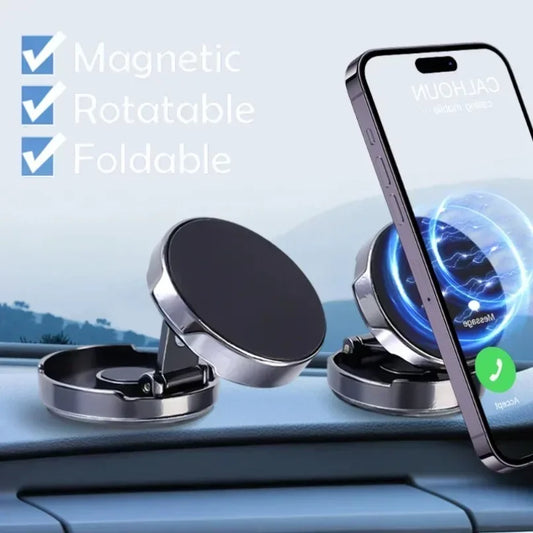 Universal Magnetic Car Phone Holder 360 Rotation For iPhone 17 Smart Phones Mount Holders  Accessories Foldable Dashboard Mount