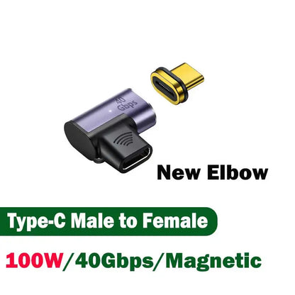 USB4.0 Magnetic Adapter USB C To Type C 40Gbps 140W 100W Fast Charging Magnet Converter