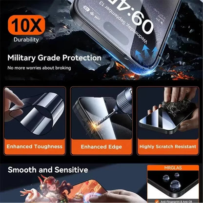 3Pcs Privacy Tempered Glass Dust free Installation Protector for IPhone 17 16 15 14 13 12 Pro Max 17Air Anti-Spy Screen Protecto