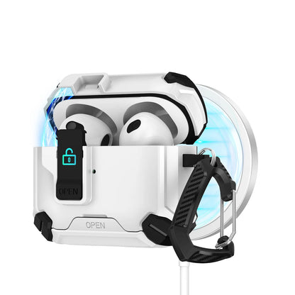 Safety Lock with Magnetic Closure Earphone Case for Airpods Pro 3 & Airpods 1/2/3/4/Pro Elastic Cover Use As Mobile Phone Holder