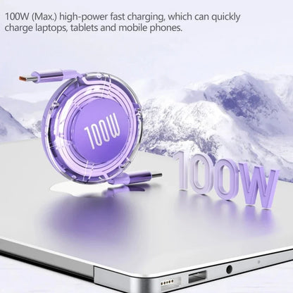 100W Retractable Type C To USB C Cable Fast Charging Phone Cable For iPhone 15 Huawei Xiaomi MacBook iPad USB C Data Cable