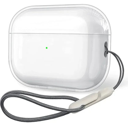 Clear TPU Earphone Case for Airpods 4 3 2 1 Pro Pro2 Shockproof with Lanyard Strap for Airpods Charging Case Transparent Cover