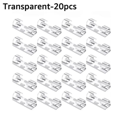 20PCS Cable Organizer Clips Cable Management Desktop Workstation ABS Wire Manager Cord Holder Charging Data Line Bobbin Winder