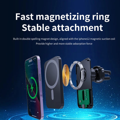 Magnetic Wireless Car Charger For MagSafe iPhone 17 16 15 14 13 Pro Max Xiaomi Samsung Xiaomi Air Vent Clip Phone Holder Stand
