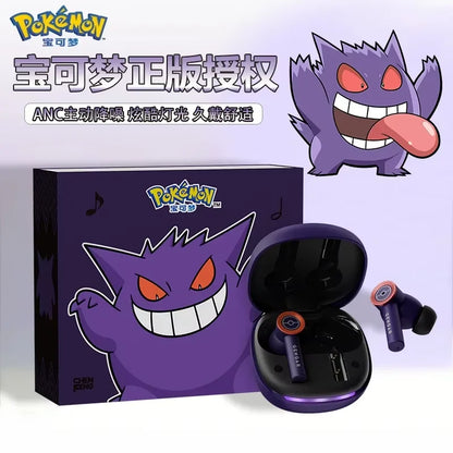 Genuine Pkm Gengar Anime Bluetooth Wireless Headset Ear clip type Gaming stereo sports headphones High Endurance Trendy Gifts