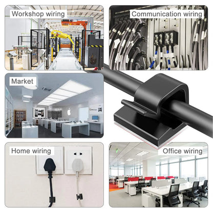 Cable Management Clips Organizer 20/40Pcs Drop Wire Holder Cord Self-Adhesive Cable Manager Fixed Clamp Wire Winder Clips Attach
