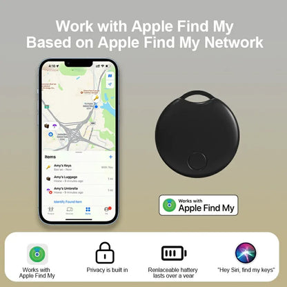 Wallet Tracker MFi Find My AirTag Left Behind Reminder Play Sound Far Away Location via Network Siri Lost Item ID IOS Smart Tag