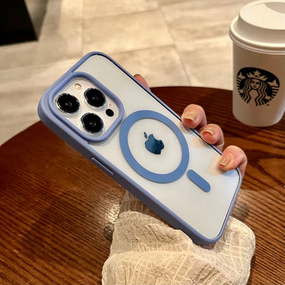 Luxury Transparent Magnetic Case For iPhone 16 15 14 13 12 11 Pro Max Plus For Magsafe Wireless Charge Shockproof Bumper Cover