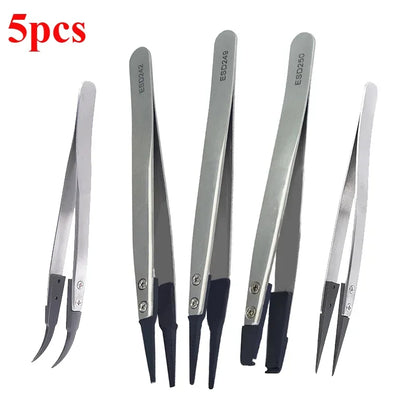 Watch Hands Installation Work Tweezers Straight Elbow Handle Stainless Antistatic Plastic Tweezers ESD-259 ESD-259A ESD-7A