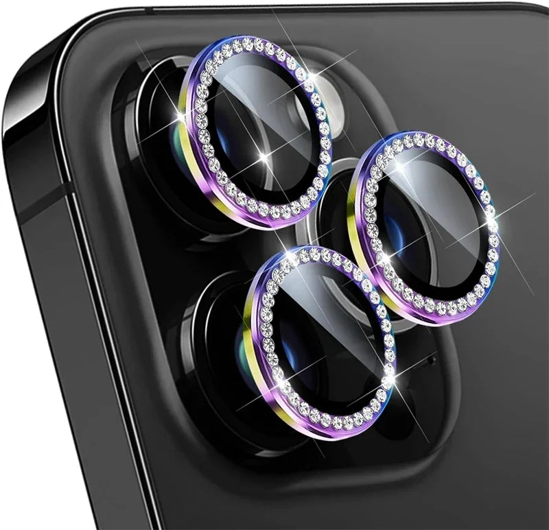 Glitter Diamond Rhinestone Camera Lens Protector for iPhone 17 Pro Max 16 16Pro 15 14  Plus 13 12 Mini 11 Air 17Pro 13Pro 12Pro