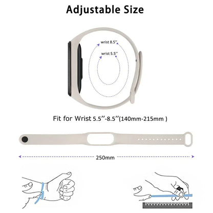 Watch Strap For Xiaomi Mi Band 7 6 5 4 3 Wristband Silicone Bracelet Wrist Straps MiBand 3/4 band5 band6 Smartwatch Accessories