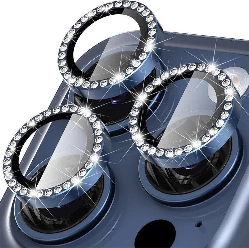 Glitter Diamond Rhinestone Camera Lens Protector for iPhone 17 Pro Max 16 16Pro 15 14  Plus 13 12 Mini 11 Air 17Pro 13Pro 12Pro