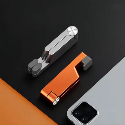 Universal Mini Size Aluminum Portable Folding Desk Mount Holder Bracket Mobile Phone Cradle Foldable Stand for Cellphone